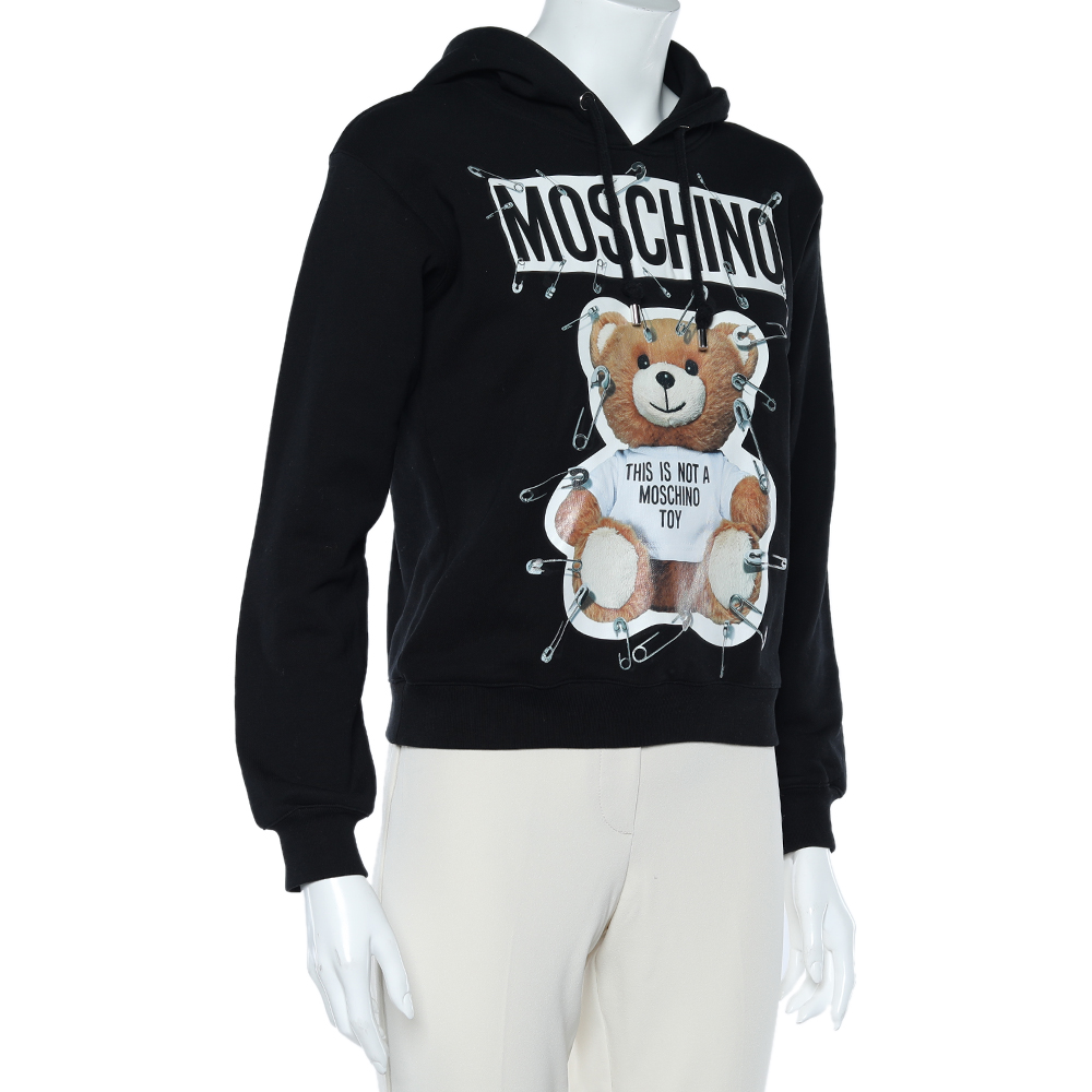 

Moschino Couture Black Printed Cotton Knit Hoodie