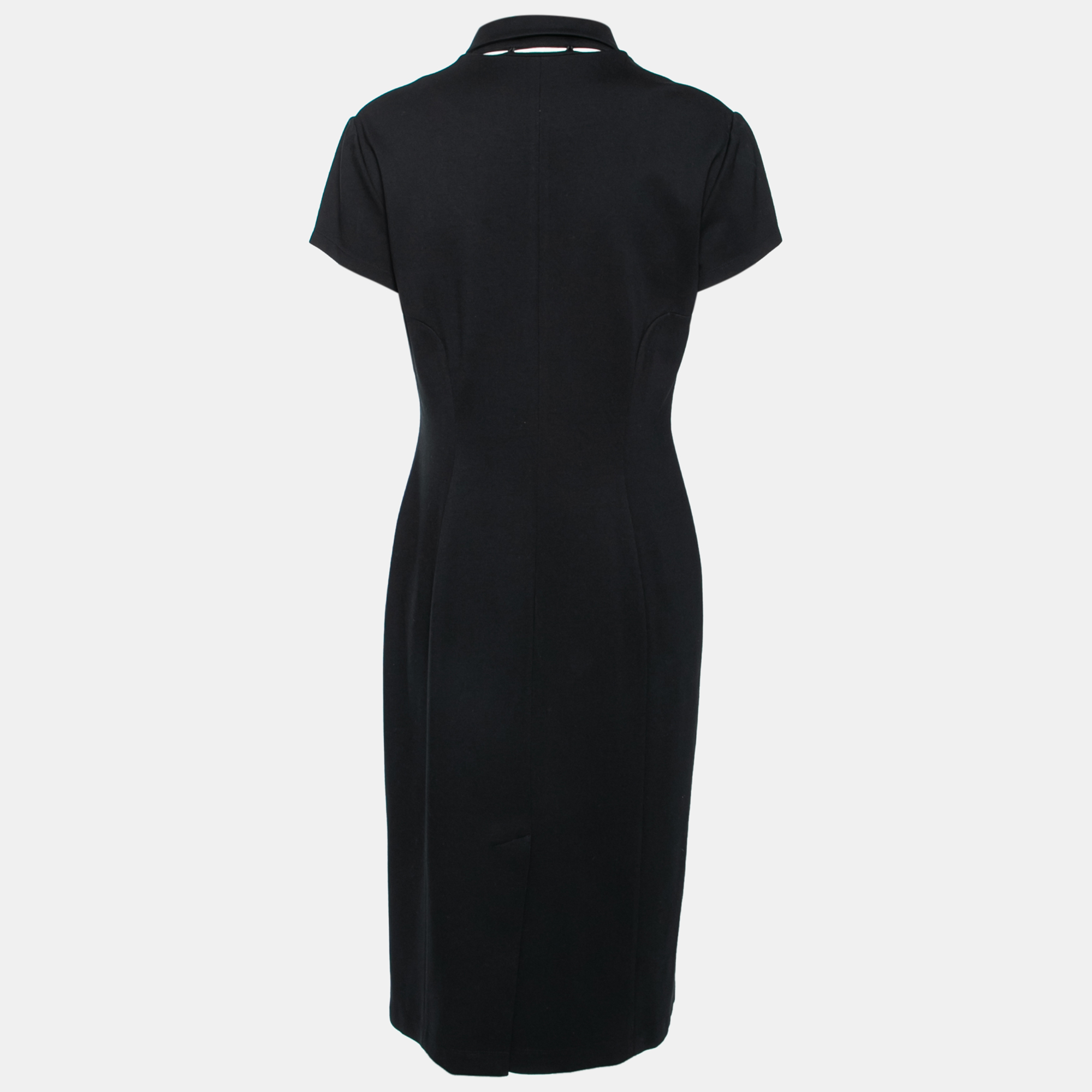 

Moschino Black Knit Detachable Collar Midi Dress