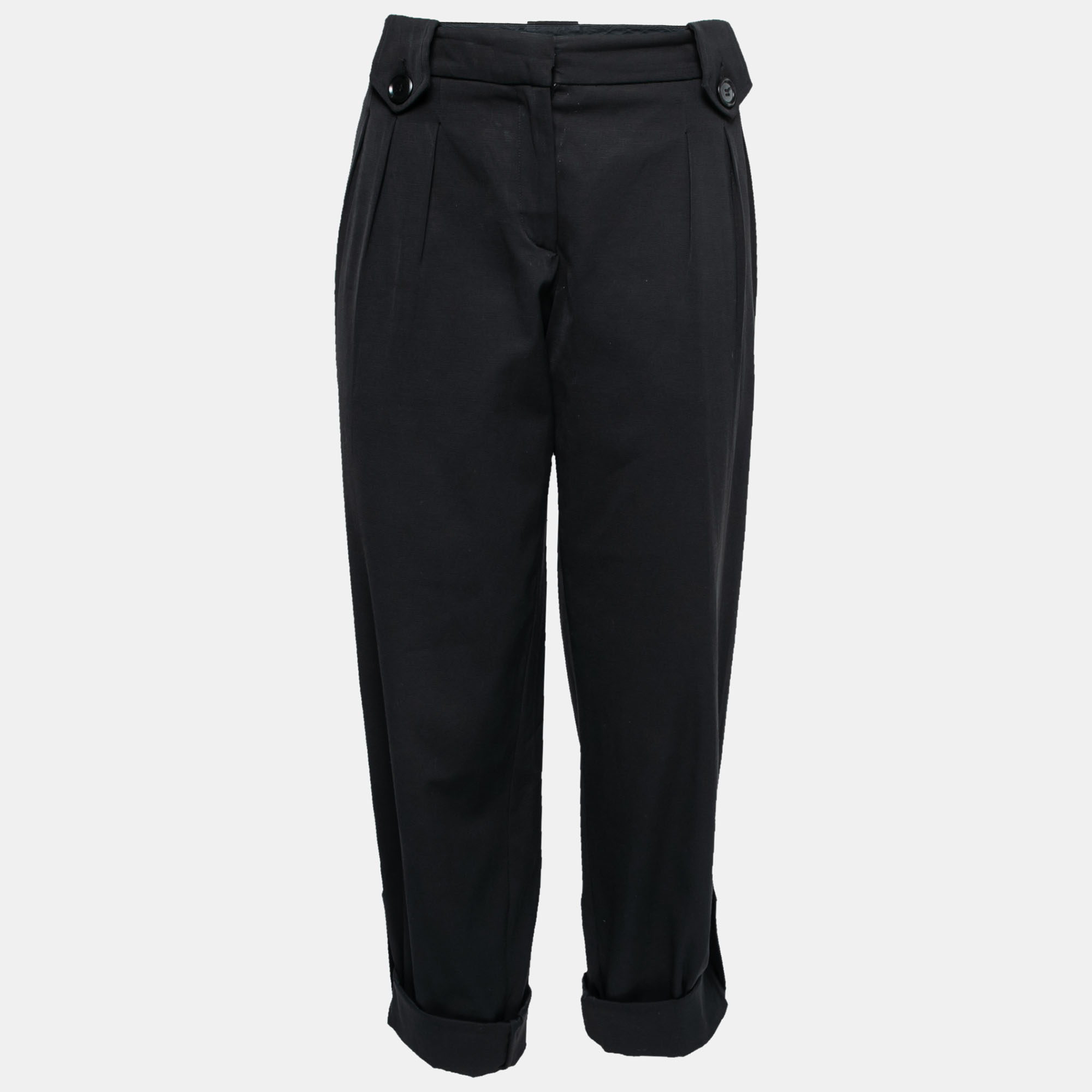 

Moschino Black Crepe Cropped Trousers