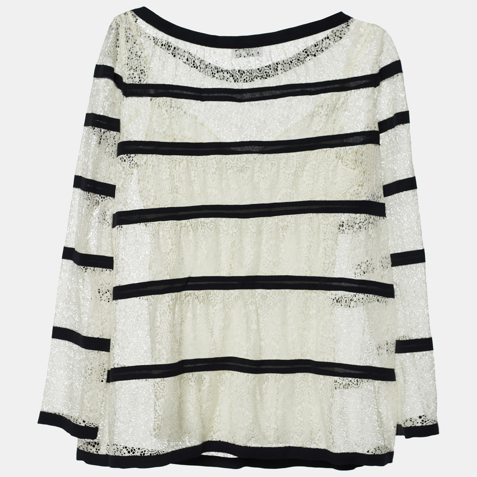 

Moschino White/Black Lace Top