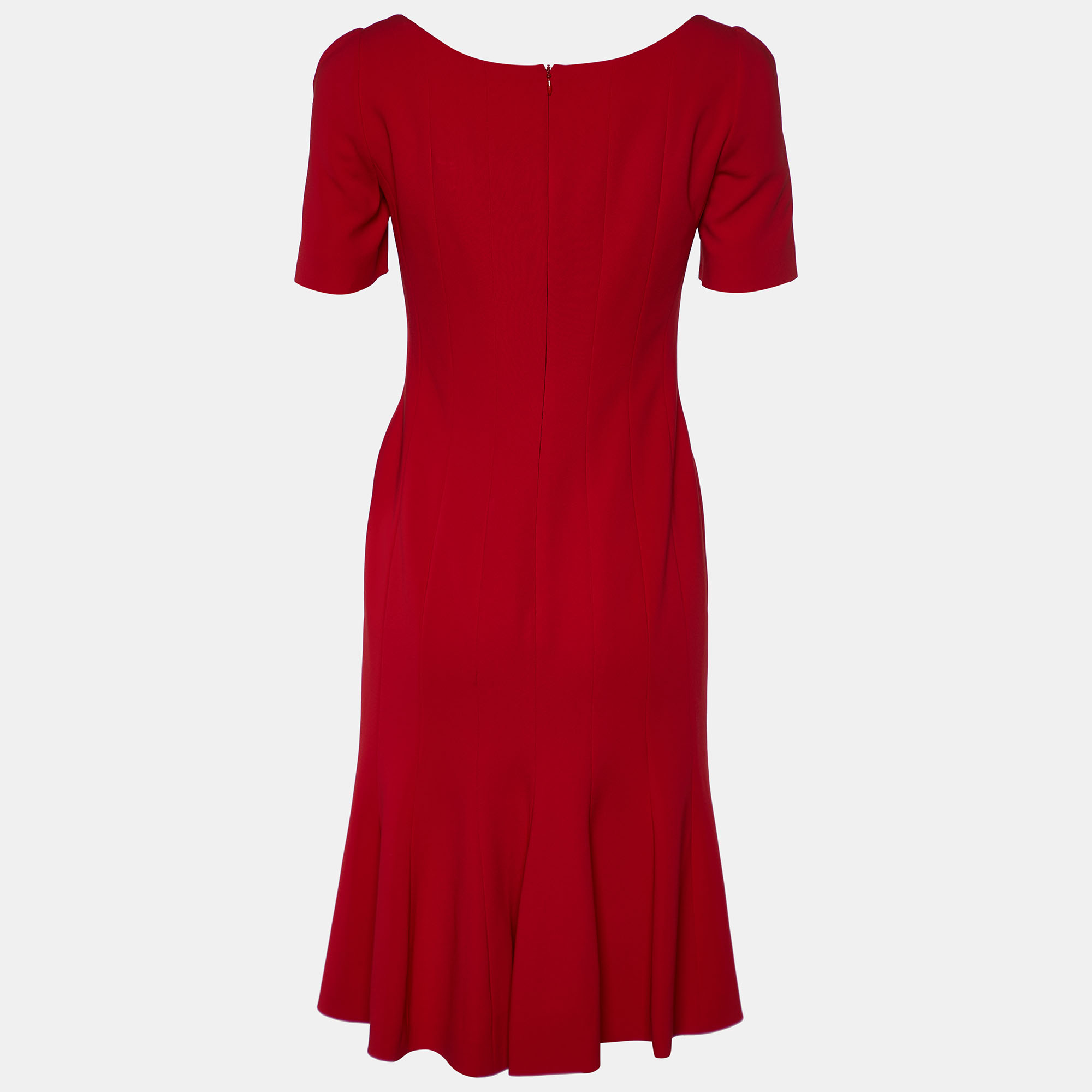 

Moschino Red Crepe Paneled Back Mini Dress