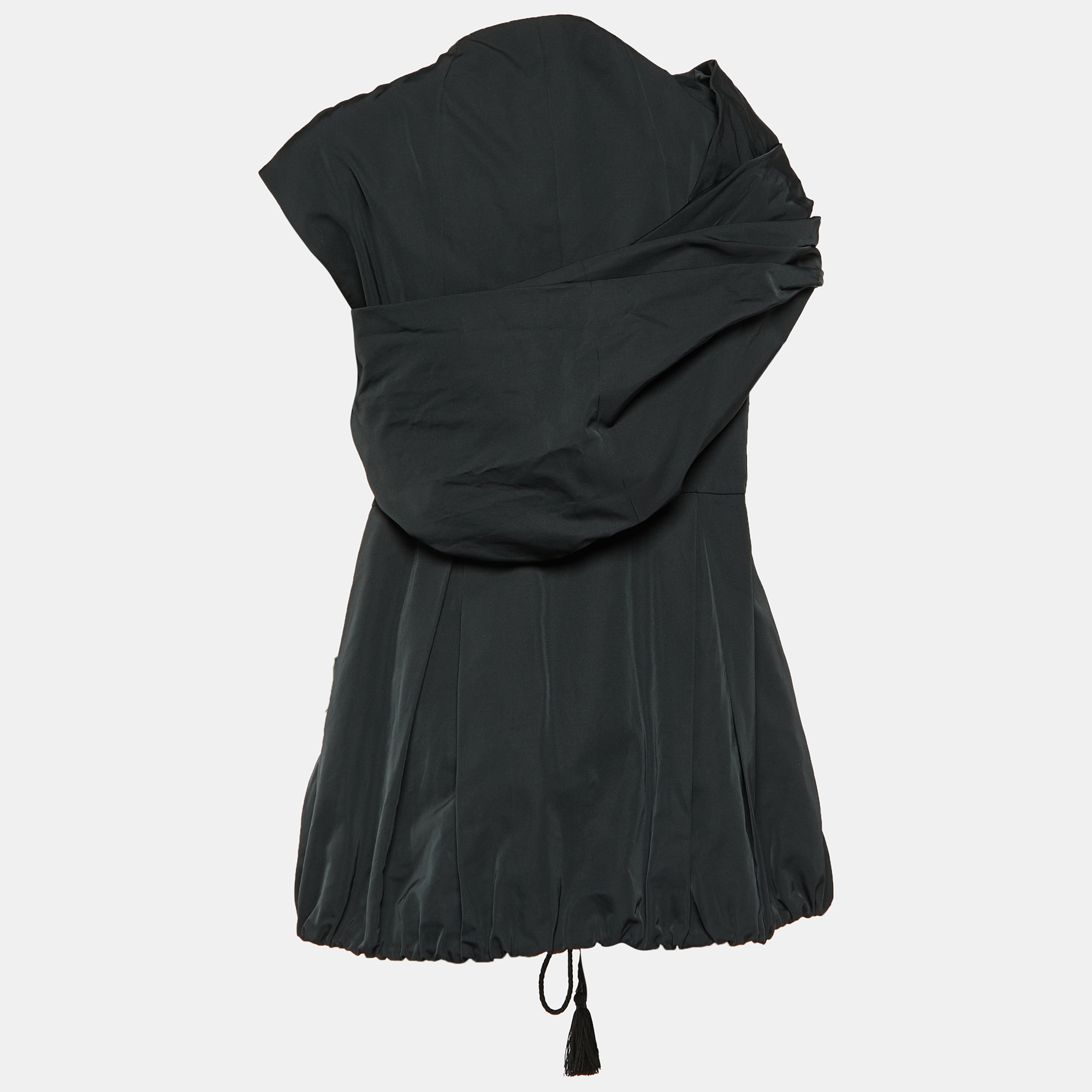 

Moschino Black Synthetic Drape Detail Balloon Style Mini Dress