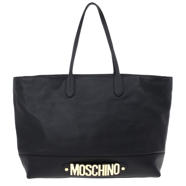 Pre Owned Moschino Leather Shopper Tote