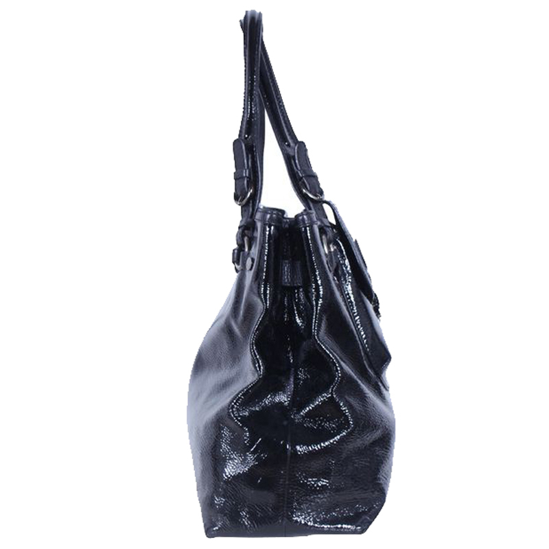 

Moschino Black Patent Leather Tote