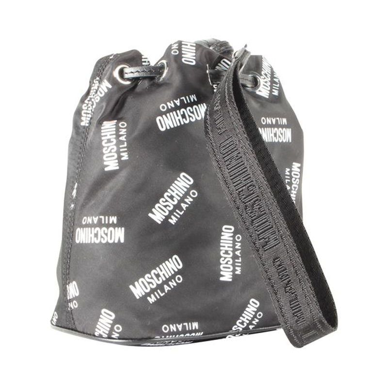 

Moschino Black Canvas Bucket Bag