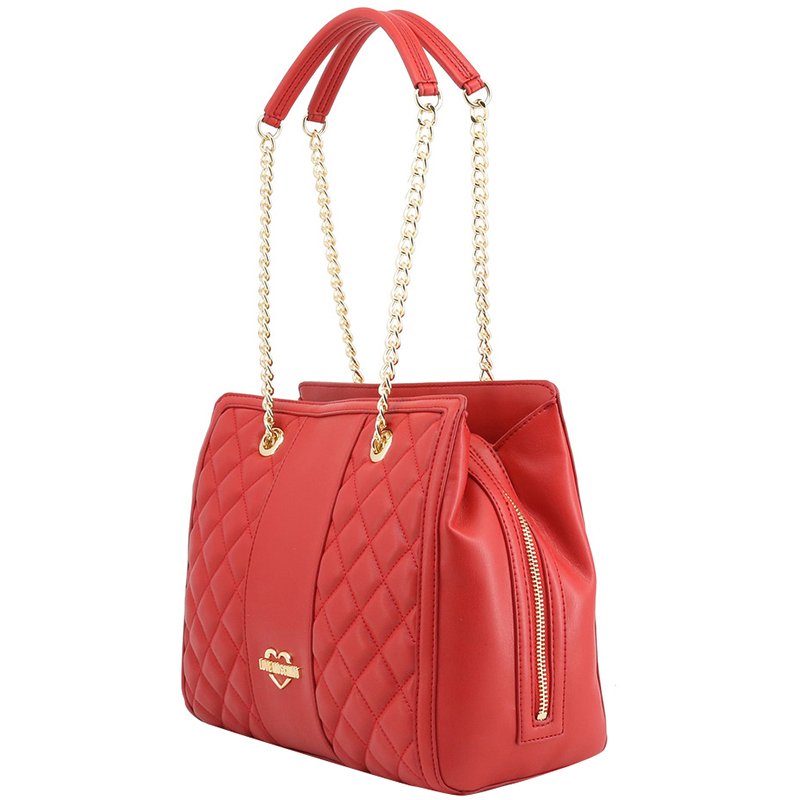 

Love Moschino Red Quilted Synthetic Leather Shoulder Bag