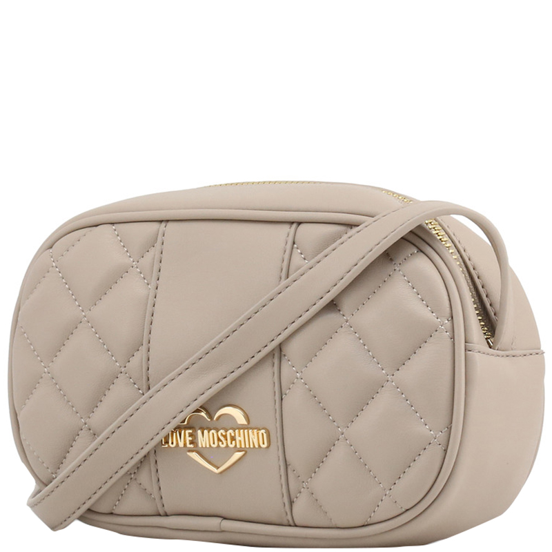 

Love Moschino Gray Quilted Synthetic Leather Crossbody Bag, Grey
