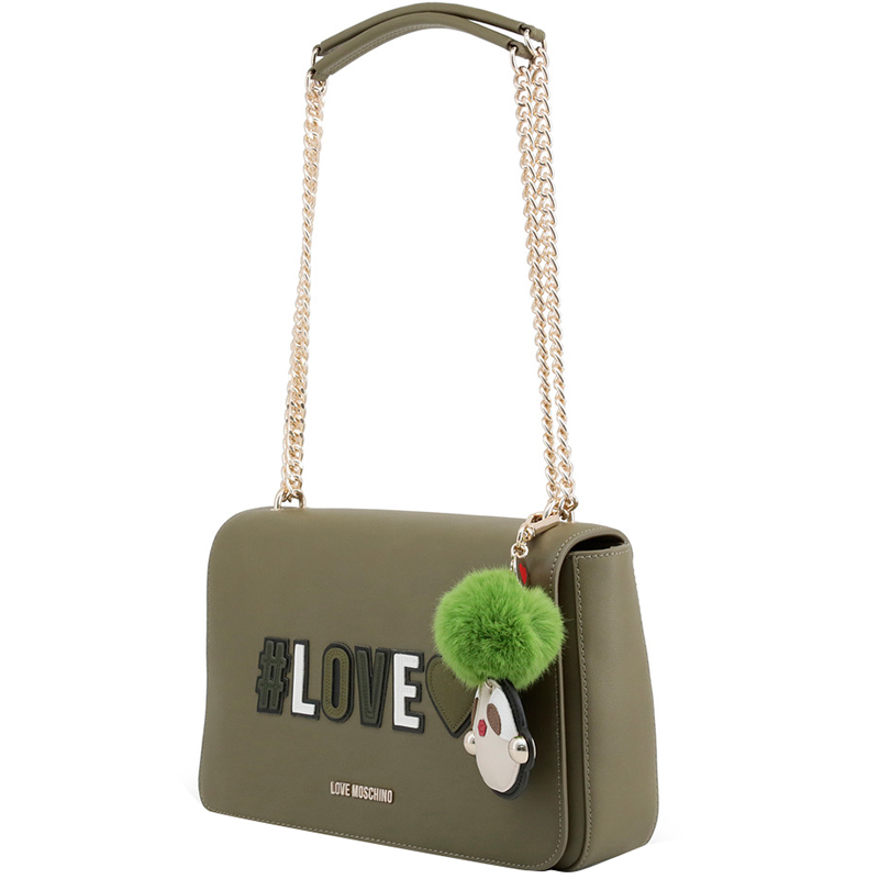 

Love Moschino Green Synthetic Leather Shoulder Bag