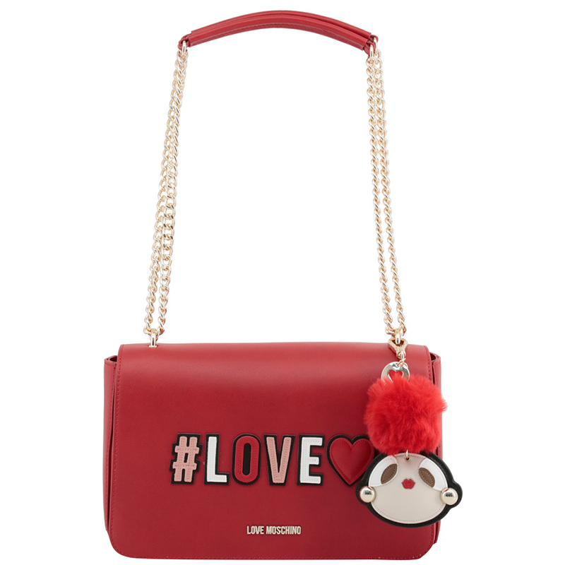 Love Moschino Red Synthetic Leather Shoulder Bag Moschino TLC