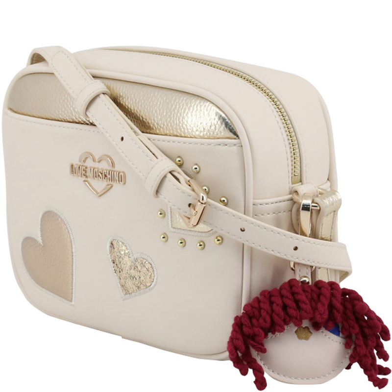 

Love Moschino Two Tone Faux Leather Crossbody Bag, Cream