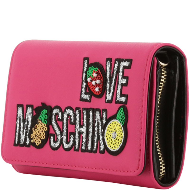 

Love Moschino Pink Faux Leather WOC Clutch Bag