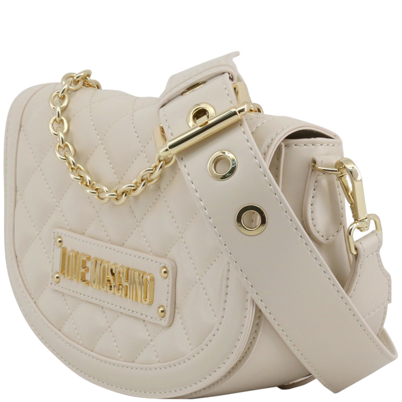 

Love Moschino White Quilted Faux Leather Crossbody Bag