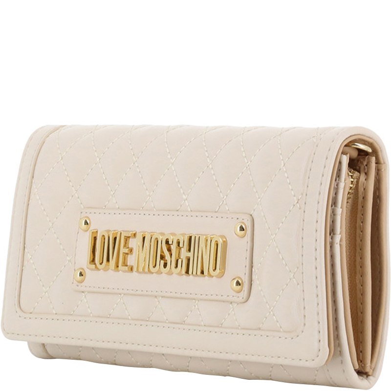 

Love Moschino White Faux Leather WOC Clutch Bag