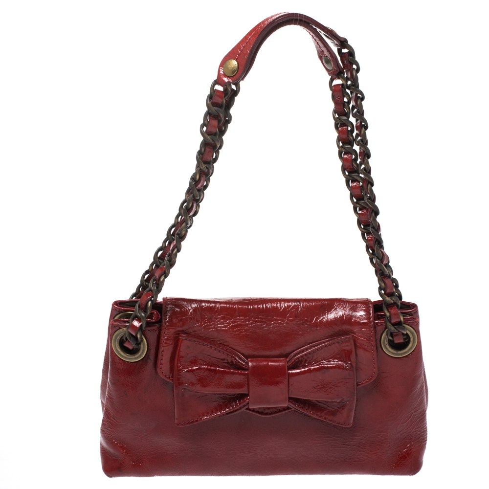 moschino patent leather bag