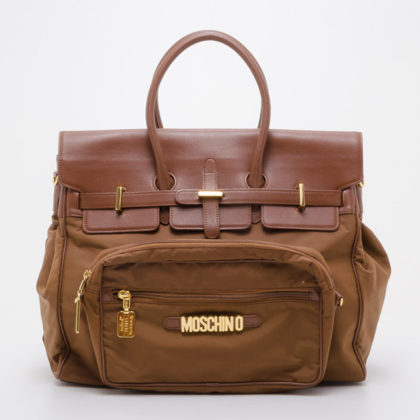 Pre Owned Moschino Vintage Redwall 'Birkin' Satchel Bag