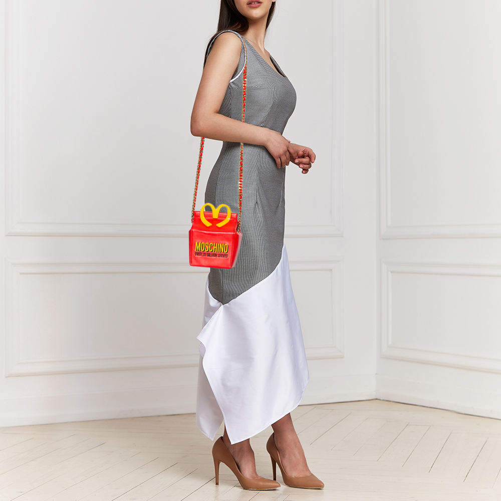 

Moschino Red/Yellow Leather McDonald's Happy Meal Shoulder Bag