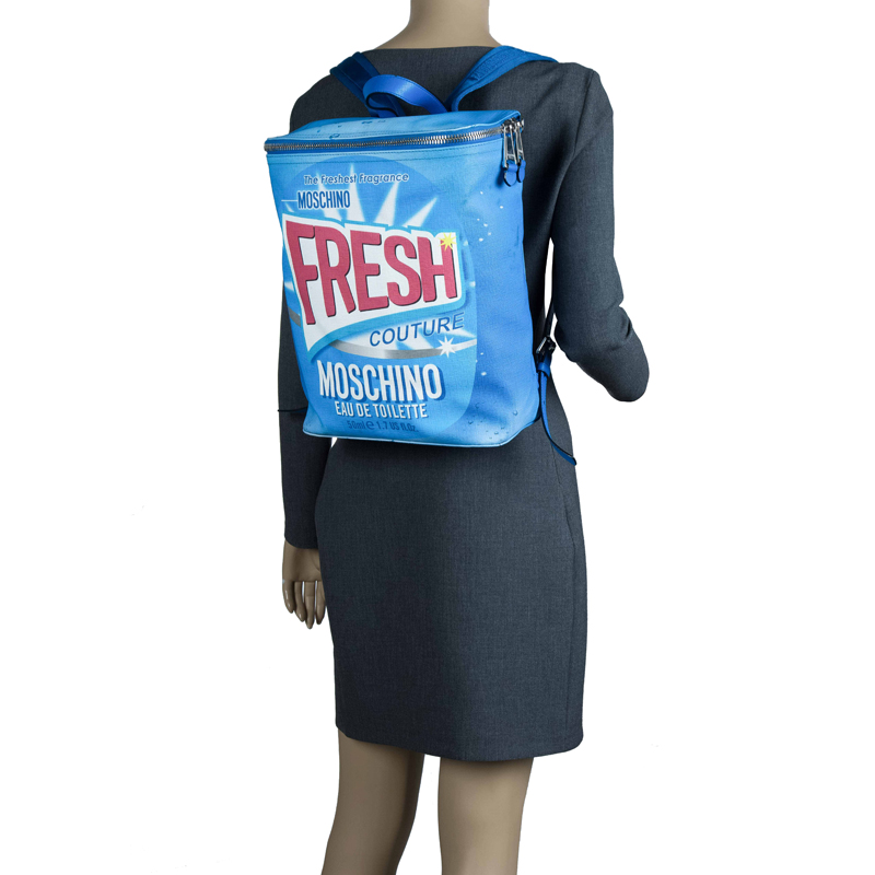 

Moschino Blue PVC Fresh Couture Print Backpack