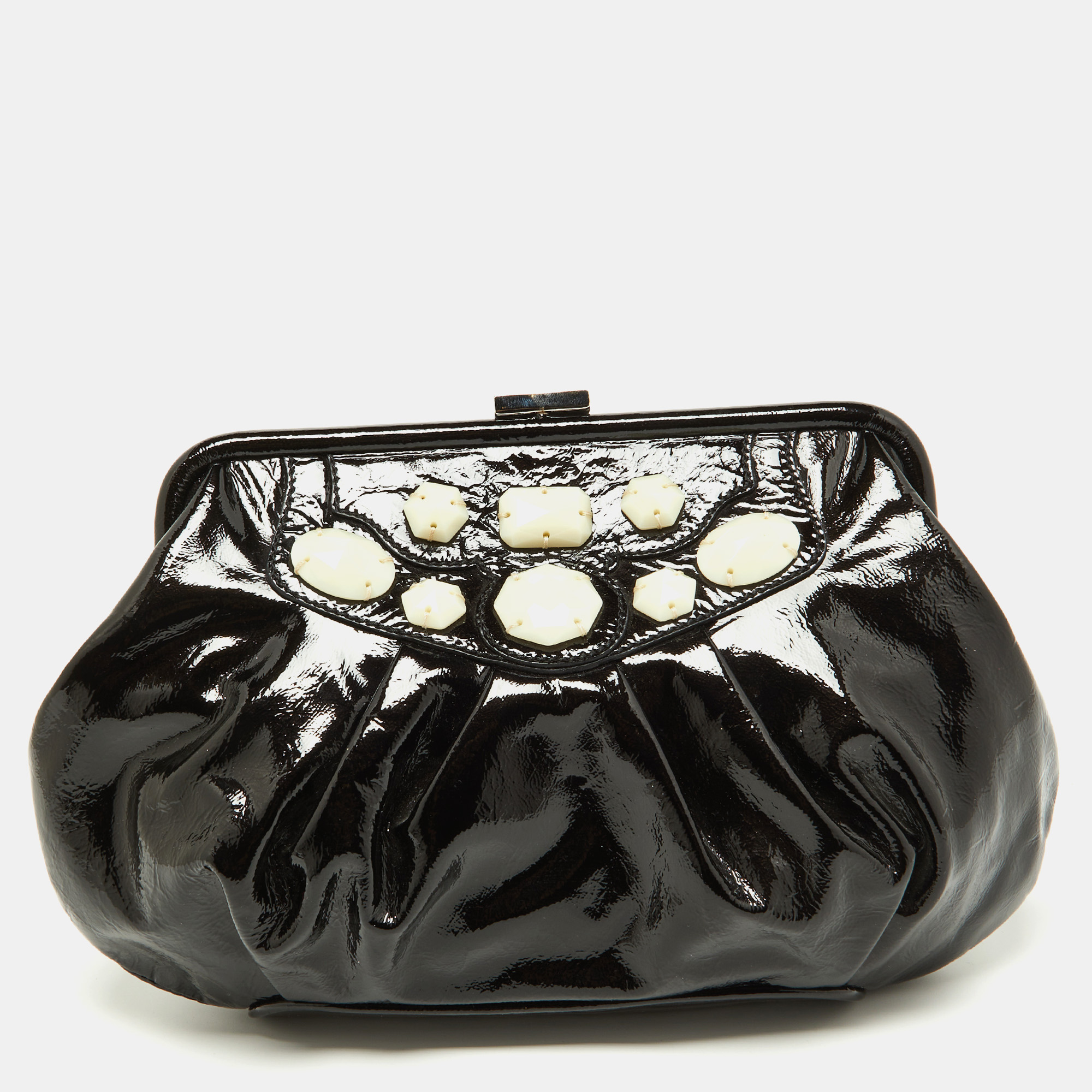Pre-owned Moschino Black Patent Leather Clutch