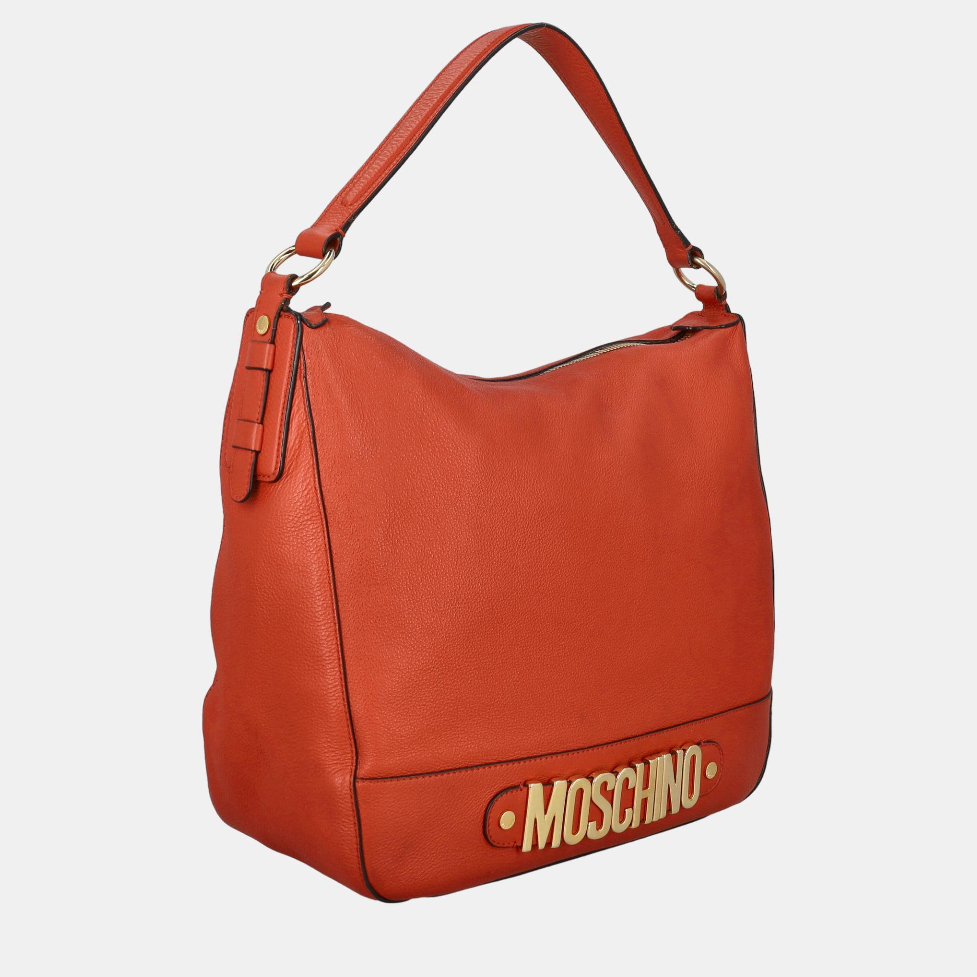 

Moschino Women's Leather Hobo Bag - Orange