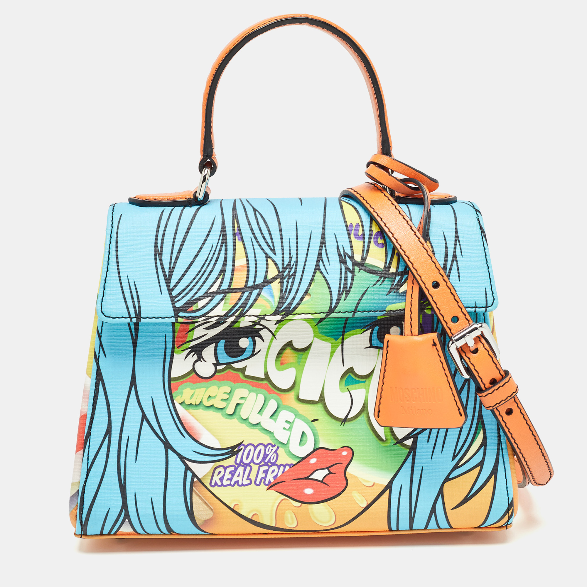 

Moschino Multicolor Leather Eyes Capsule Top Handle Bag
