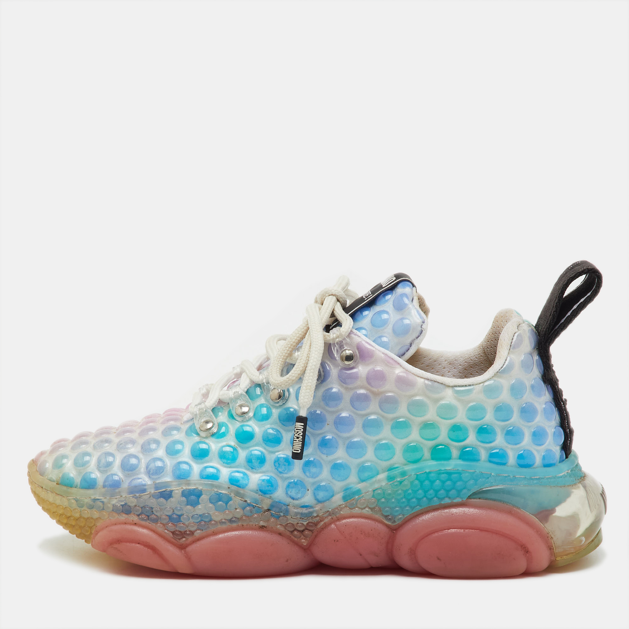 

Moschino Multicolor Rubber Double Bubble Lace Up Sneakers Size