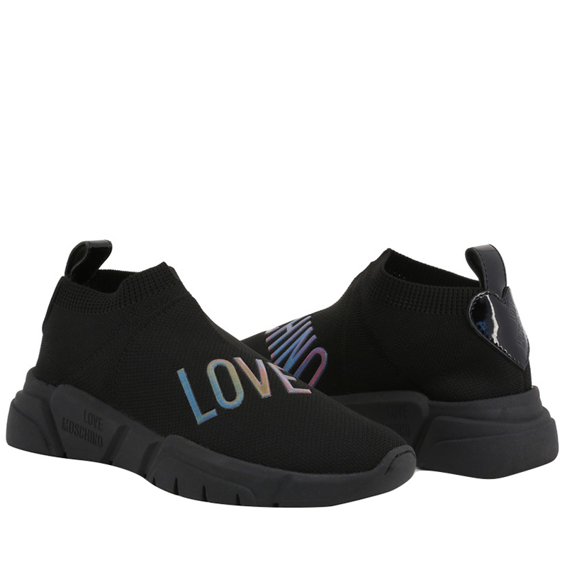 

Love Moschino Black Fabric Sneakers Size