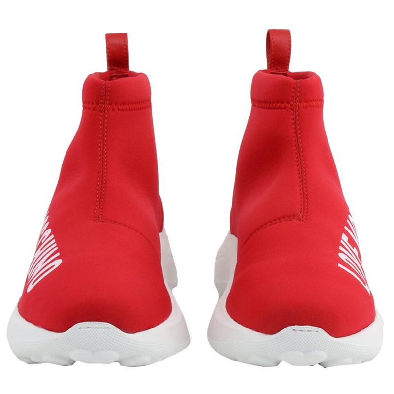 

Love Moschino Red/White Fabric High Top Sneakers Size