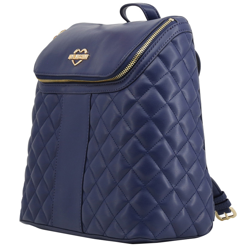 

Love Moschino Blue Quilted Synthetic Leather Backpack