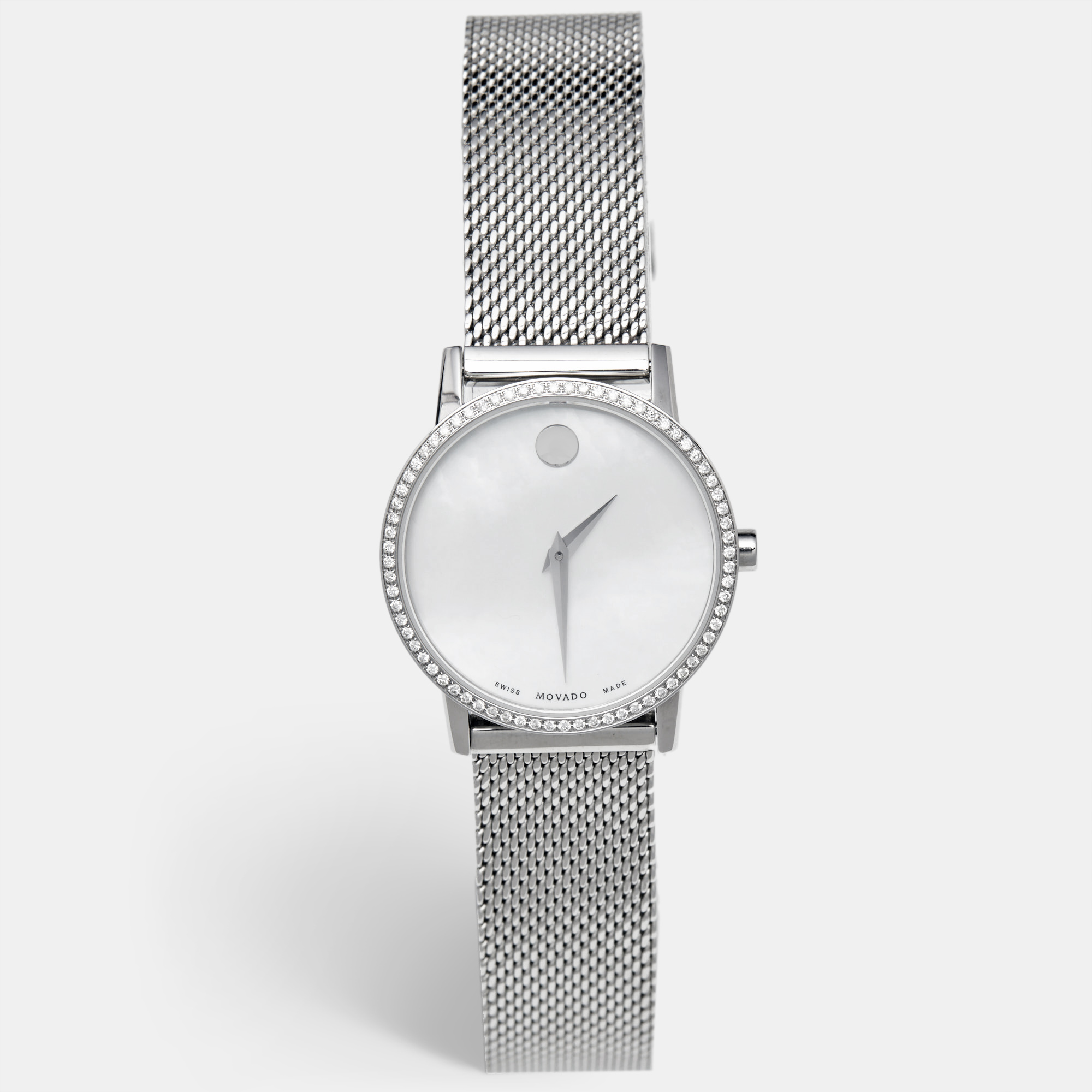 

Movado Mother of Pearl Diamond Stainless Steel Museum, Silver