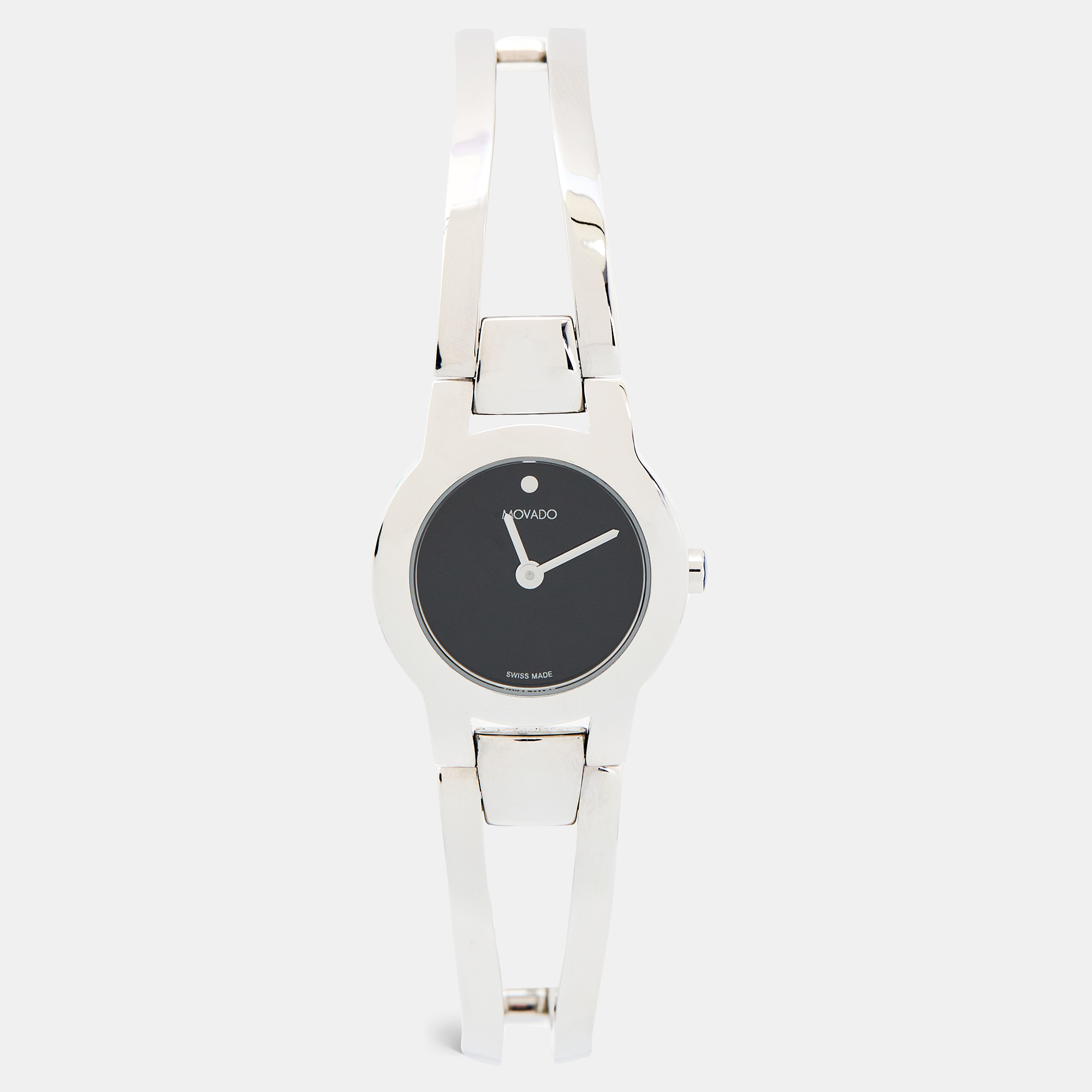 

Movado Black Stainless Steel Impresa, Silver