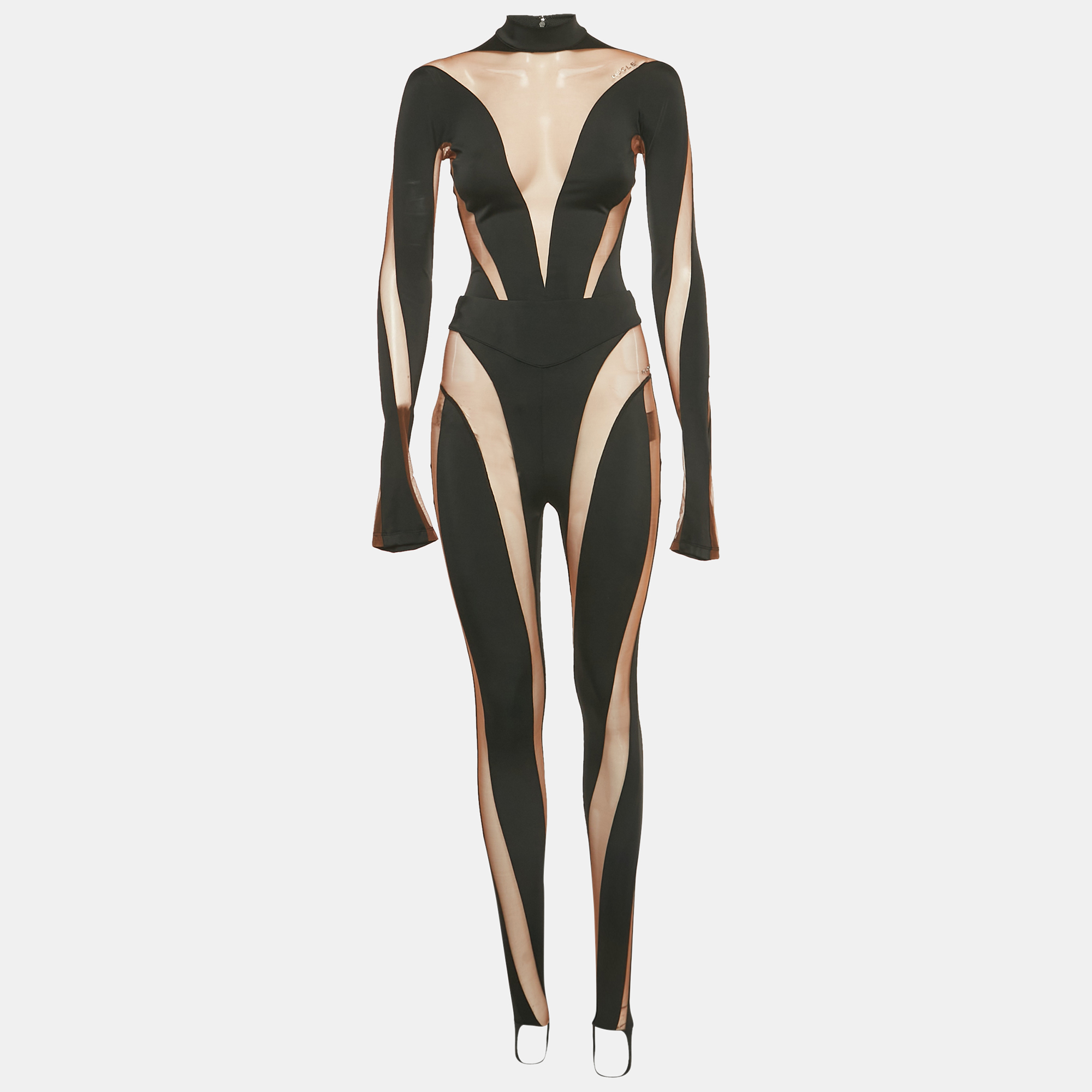 

Mugler x H&M Black/Brown Jersey and Mesh Sheer Trim Set S/M