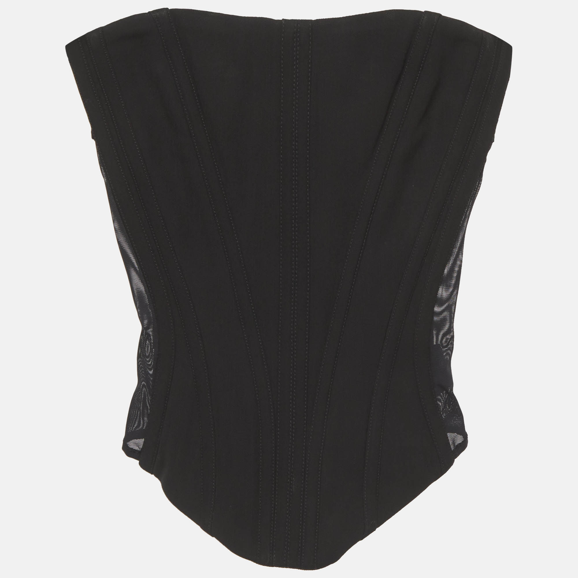 

Mugler Black Stretch Mesh Corset S