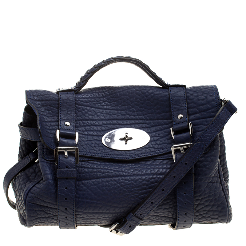 Pre Owned Mulberry Indigo Leather Alexa Shoulder Bag