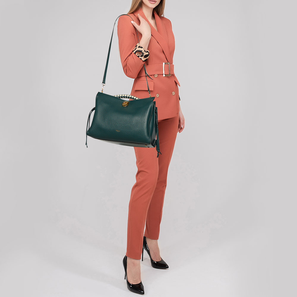 

Mulberry Green Grained Leather Iris Top Handle Bag