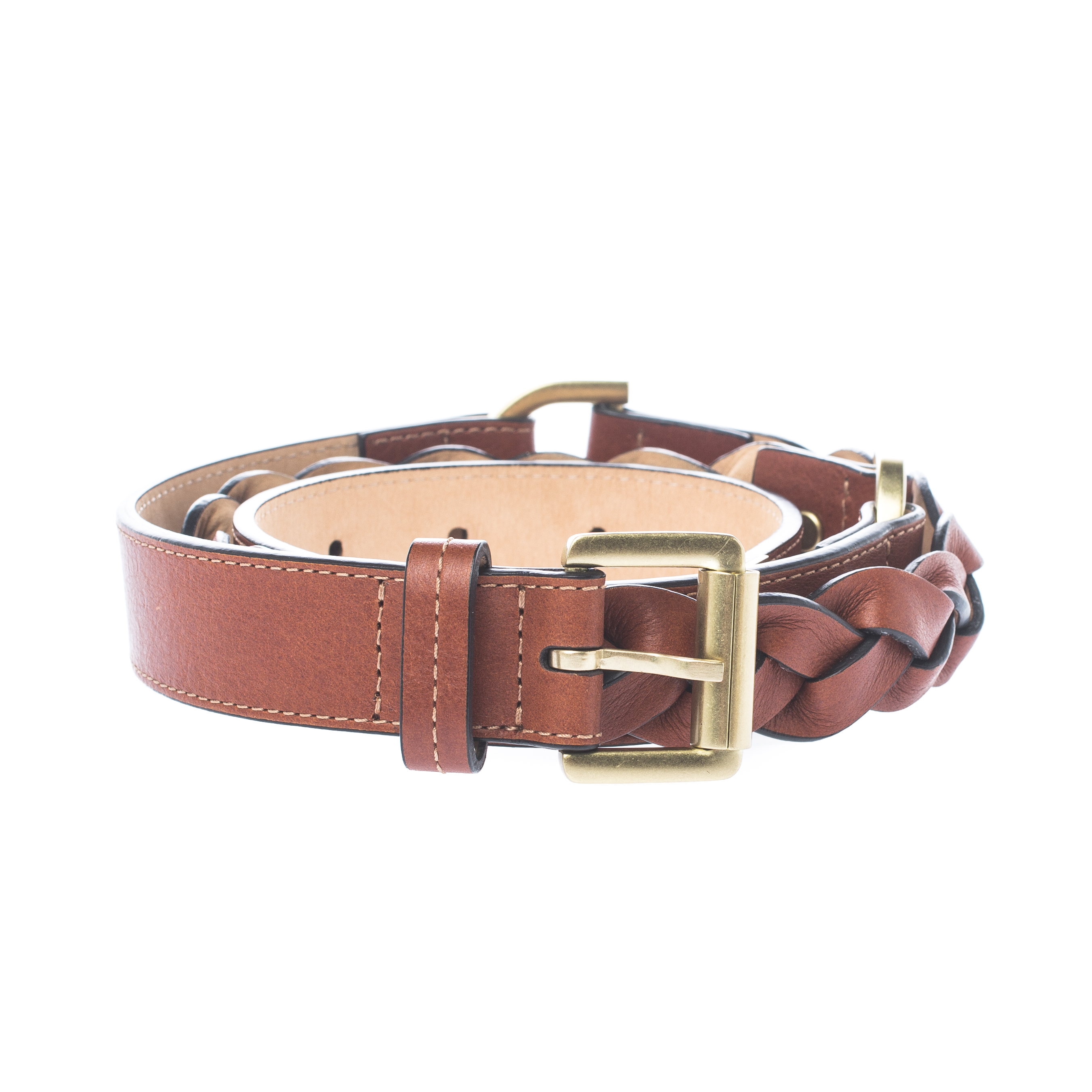 Mulberry Brown Leather Braided Belt 85 CM Mulberry | TLC