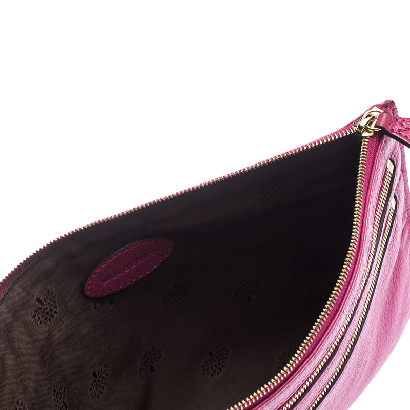 

Mulberry Hot Pink Leather Multizip Pouch