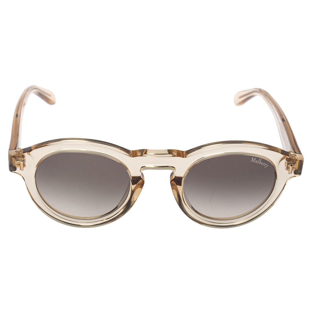 

Mulberry Light Brown Transparent Gradient Round Sunglasses