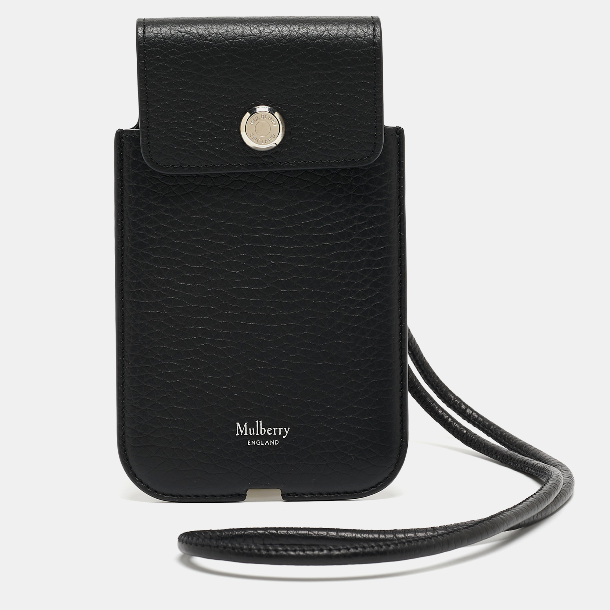 

Mulberry Black Leather Strap Phone Case