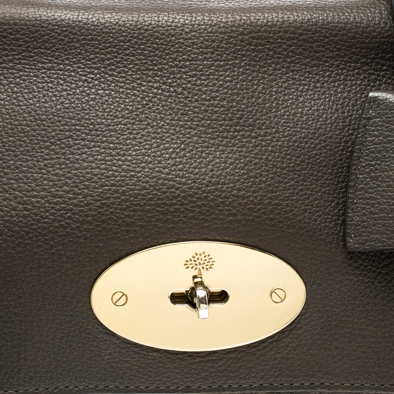 Pre Owned Mulberry Dark Grey Leather Lily Shoulder Bag