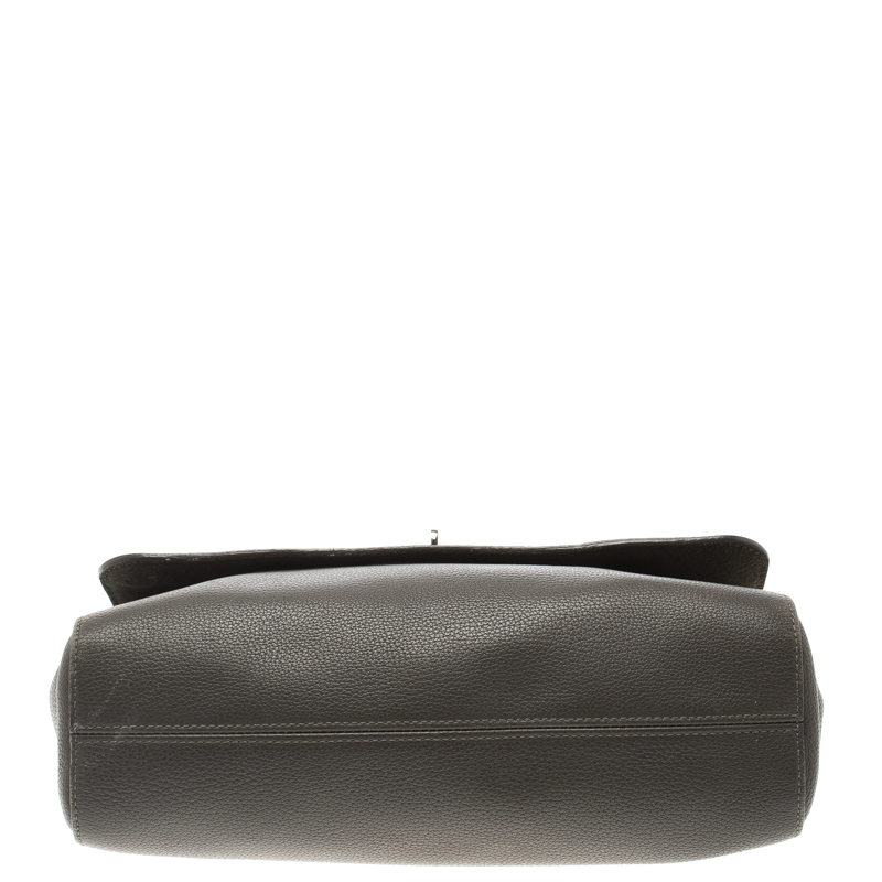 Pre Owned Mulberry Dark Grey Leather Lily Shoulder Bag