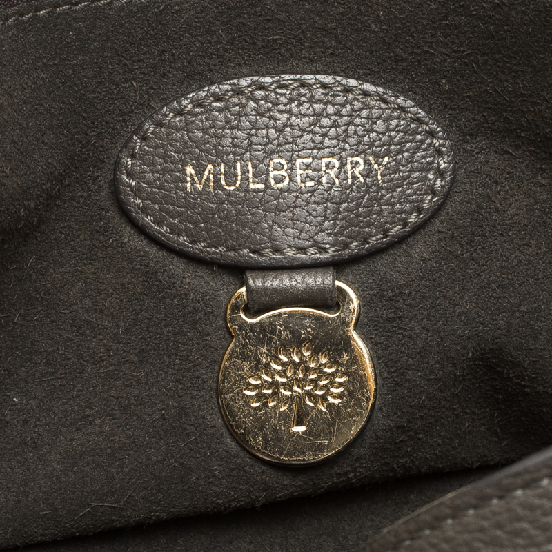 Pre Owned Mulberry Dark Grey Leather Lily Shoulder Bag