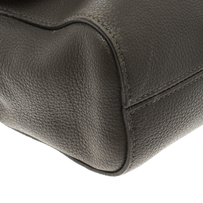 Pre Owned Mulberry Dark Grey Leather Lily Shoulder Bag