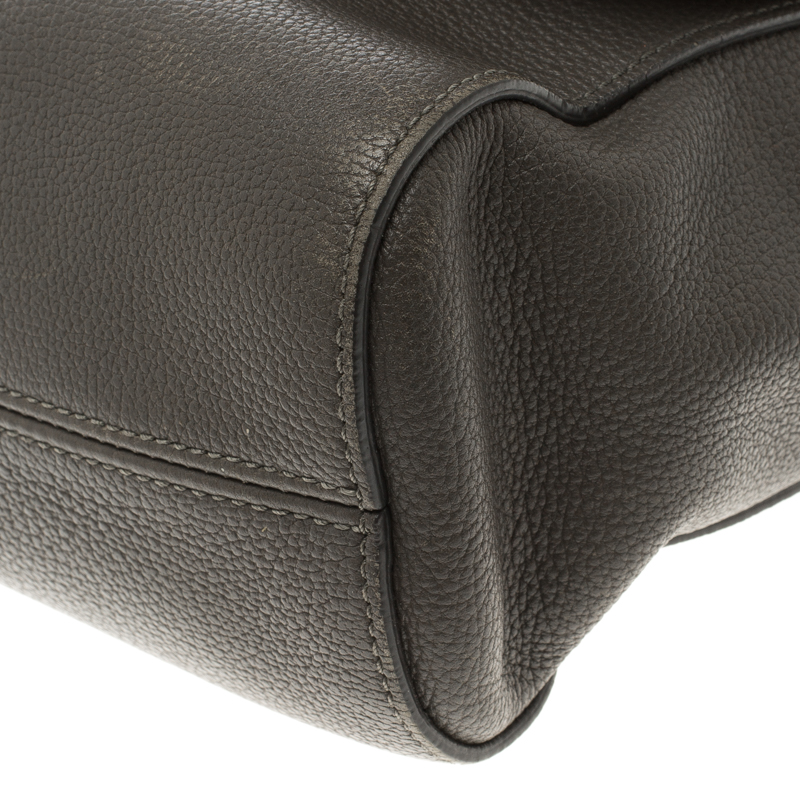 Pre Owned Mulberry Dark Grey Leather Lily Shoulder Bag