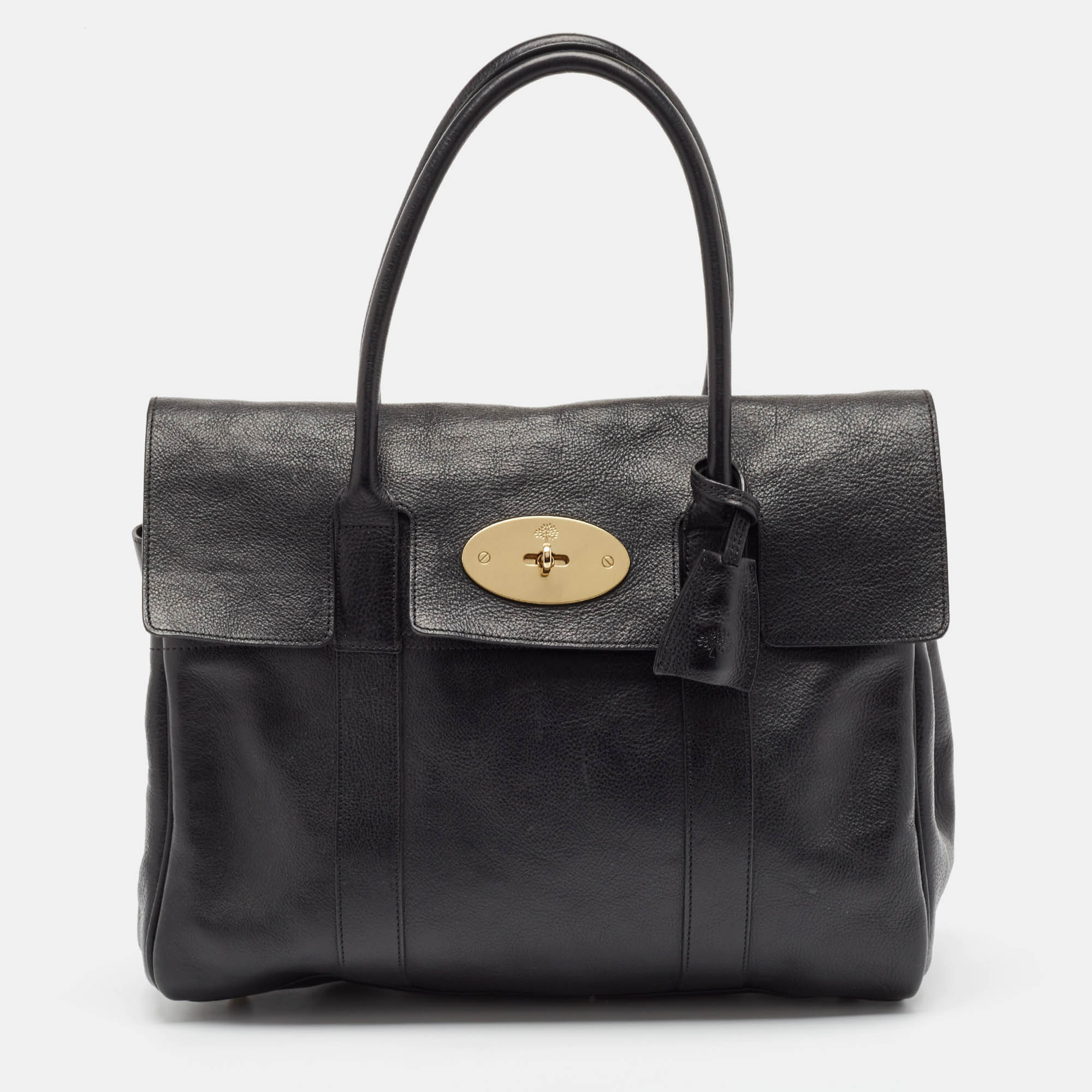 Pre-owned Mulberry Black Leather Bayswater Satchel