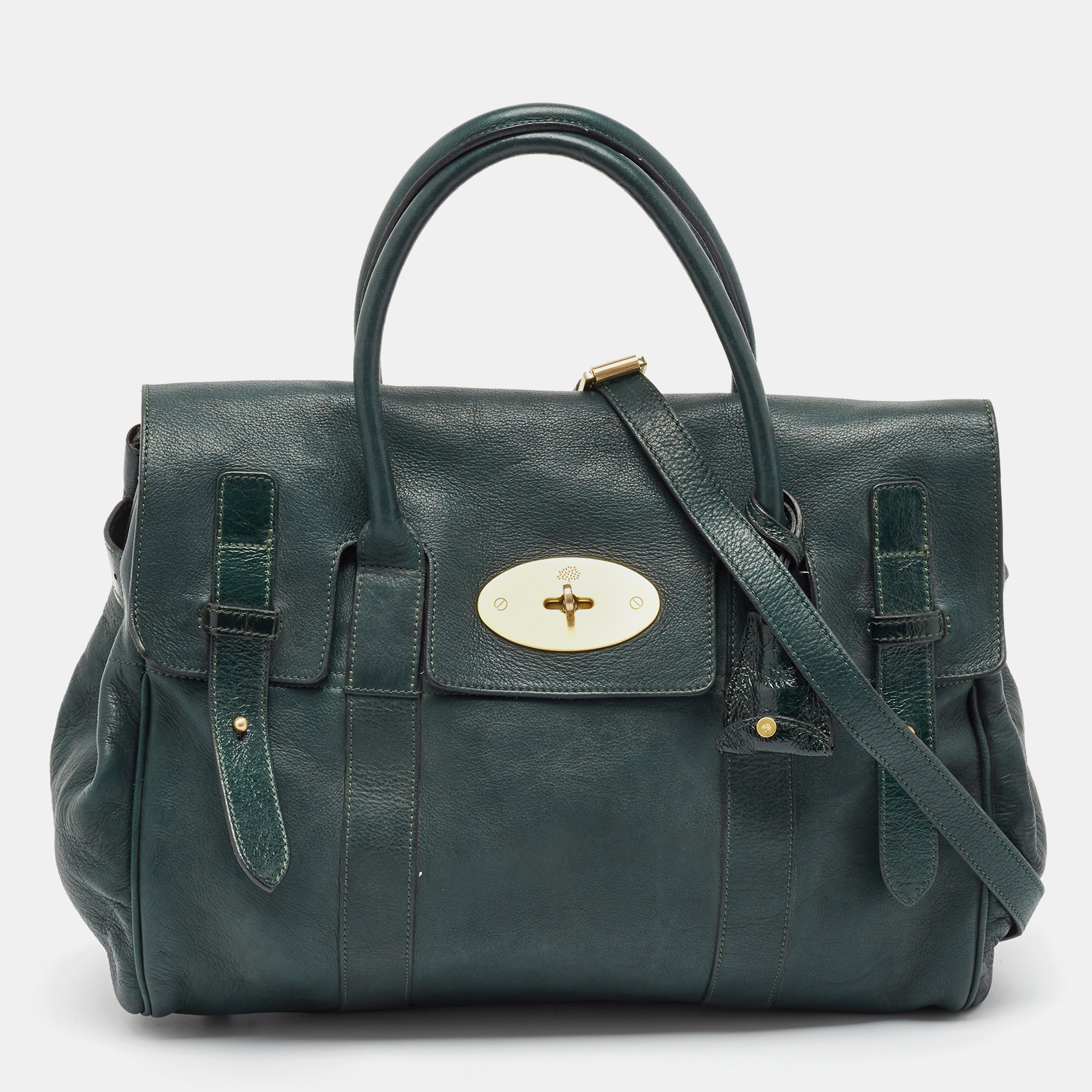 

Mulberry Green Leather Heritage Bayswater Satchel