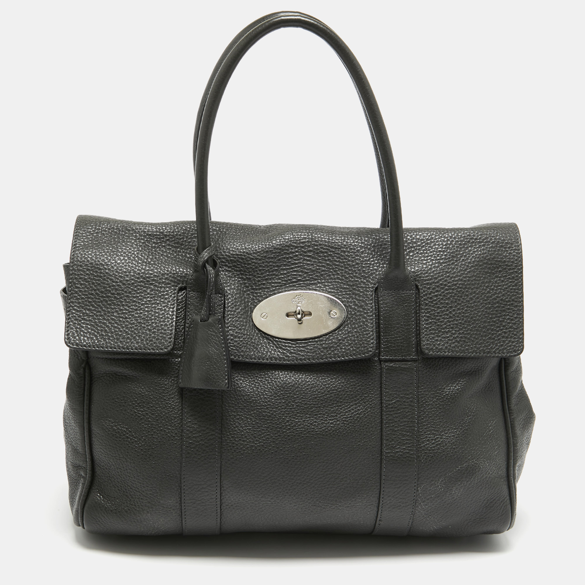 

Mulberry Dark Grey Leather Bayswater Satchel