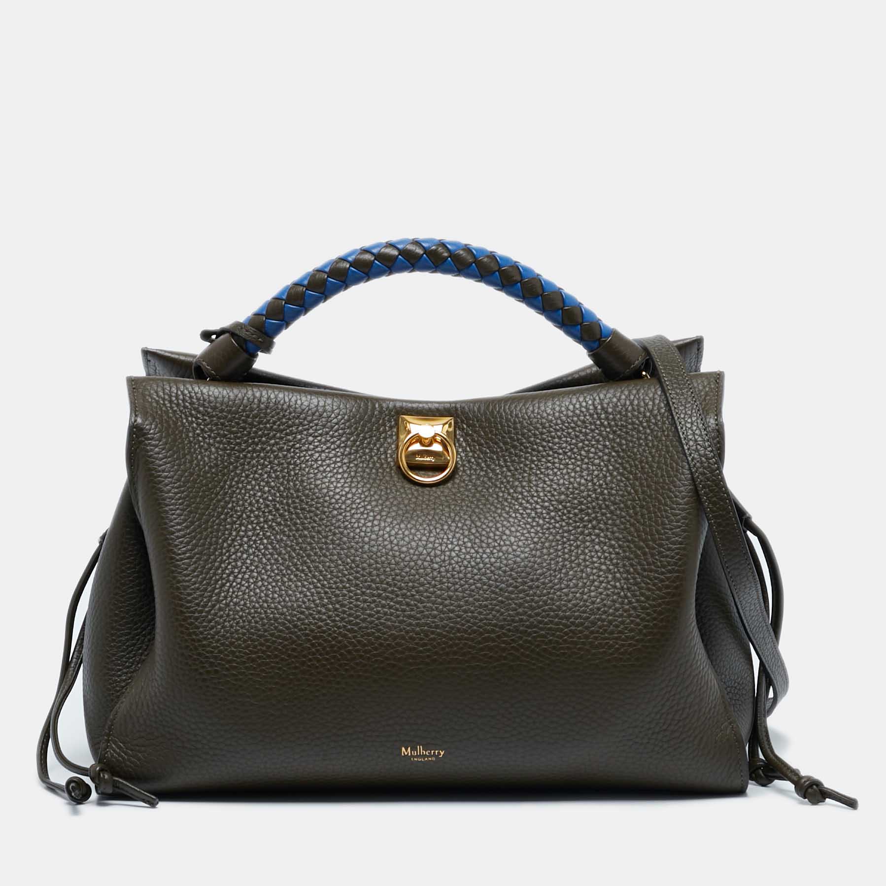 

Mulberry Olive Green Leather Iris Top Handle Bag