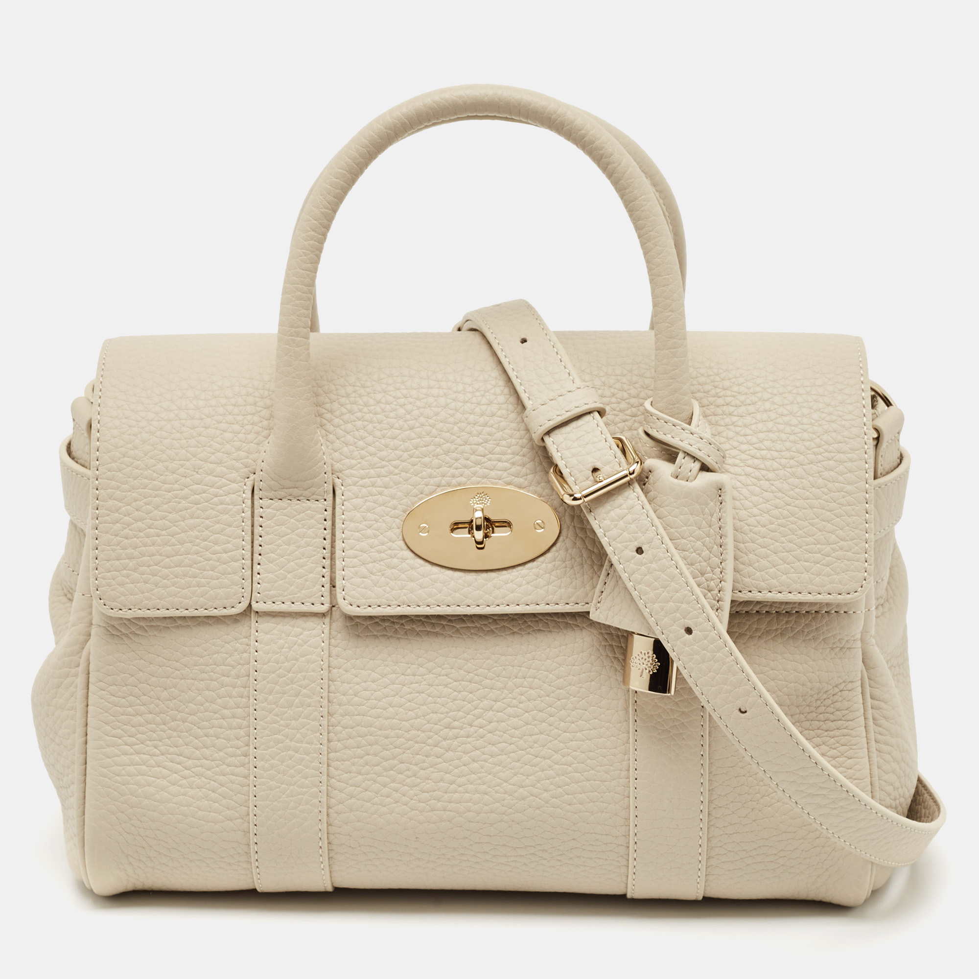 

Mulberry Ivory White Leather Small Bayswater Satchel