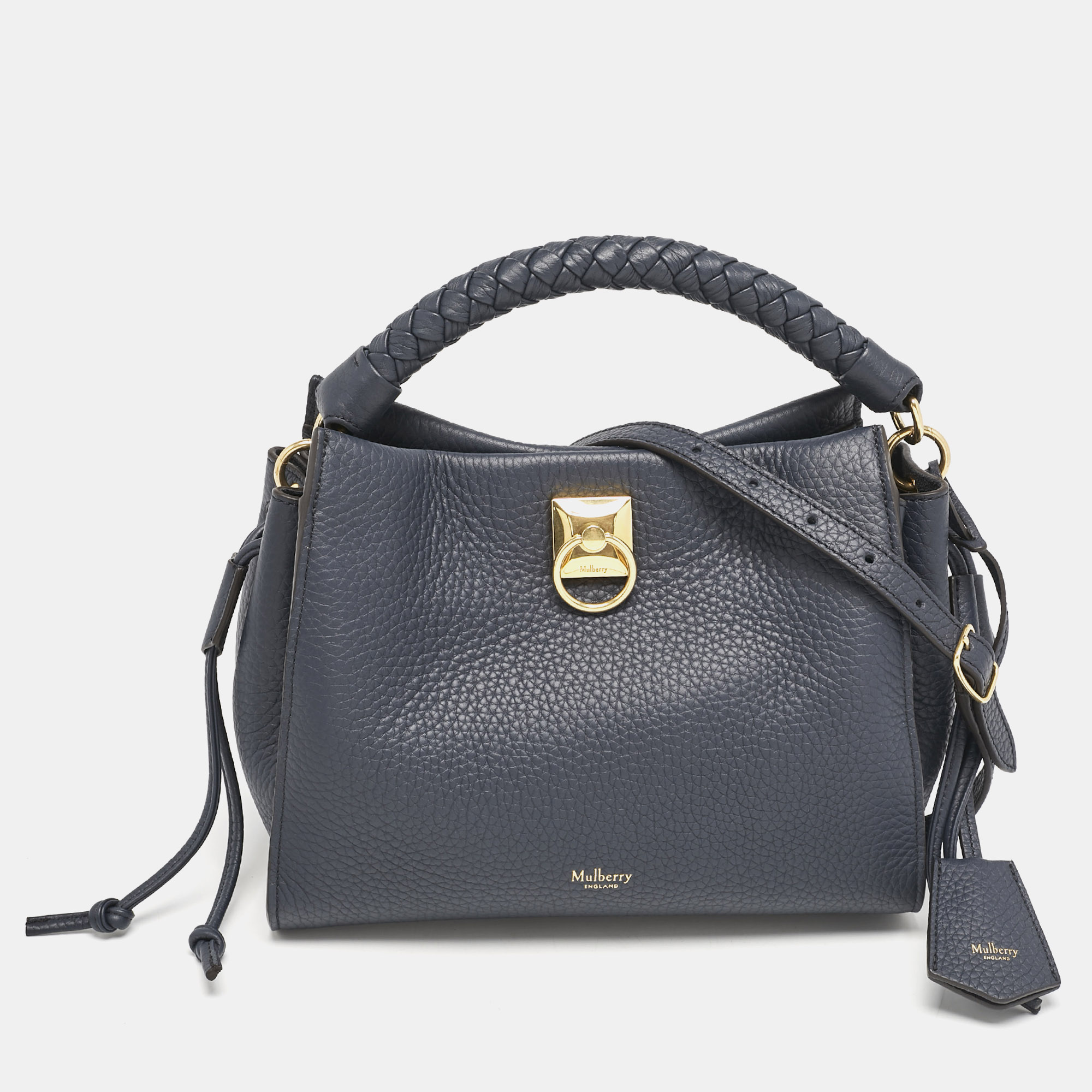 

Mulberry Navy Blue Leather  Iris Top Handle Bag