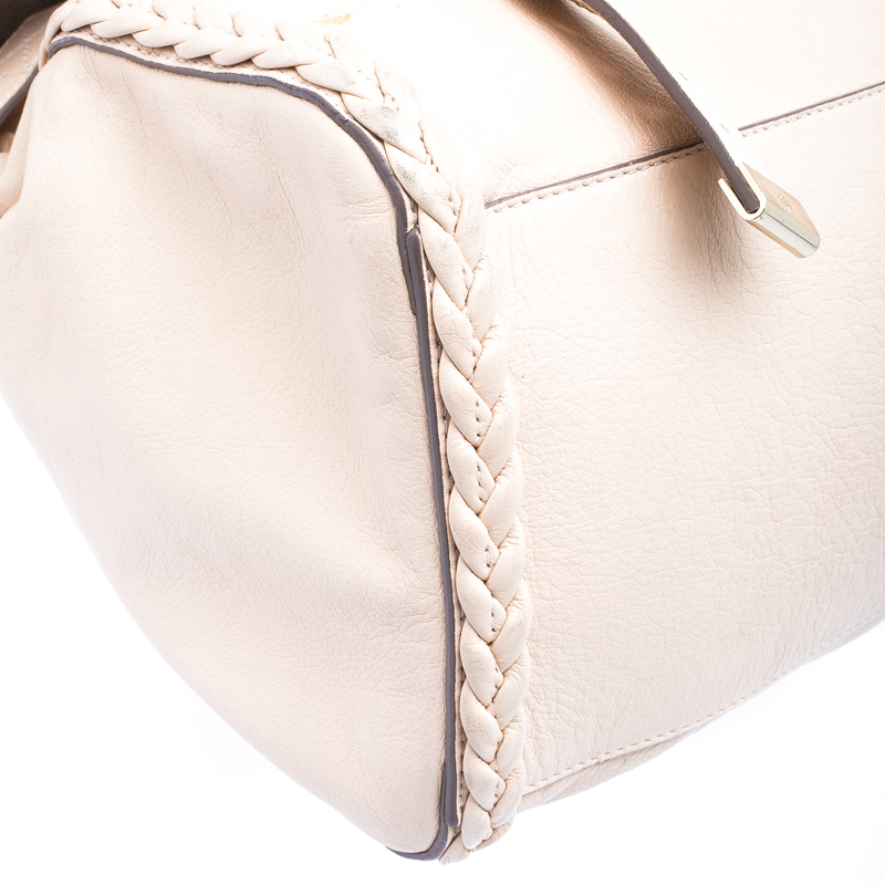 Pre Owned Mulberry Beige Leather Oversized Alexa Satchel